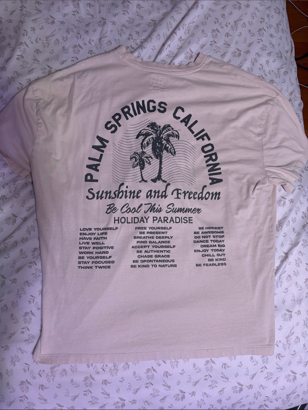 Palm Springs California Cream Graphic Tee - Kids